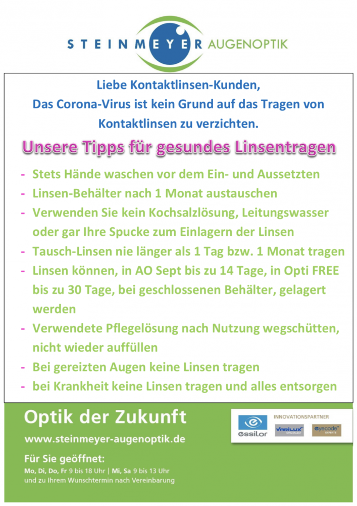 Corona-Linsen-Tipps